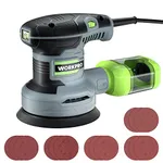 WORKPRO Random Orbit Sander, 2.5 Amp 5-Inch Orbit Sander with 15pcs Sandpapers, 6 Variable Speeds Electric Sander Machine with Dust Collector for Woodworking