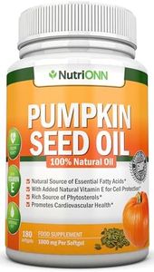 Pumpkin Seed Oil - 1000MG - 180 Softgels - Cold-Pressed Natural Pumpkin Seed Oil - Natural Source of Essential Fatty Acids - Great for Hair Growth, Prostate Health, Joint Inflammation and GI Tract …