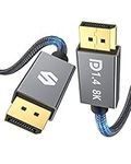 Silkland [VESA Certified] 8K DisplayPort Cable 1.4, DP Cable [8K@60Hz, 4K@144Hz 120Hz, 2K@240Hz], 32.4Gbps HDR HDCP 2.2, Braided Display Port Cord for FreeSync G-Sync Gaming Monitor Graphics, 6.6FT