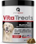 Vita Treats - Dog Vitamins and Supplements - Hemp Oil for Dogs - Glucosamine Chondroitin for Dogs - Omega 3 Fish Oil for Skin & Coat - Probiotics - Dog Joint Supplement - 120 Dog Multivitamin Chews