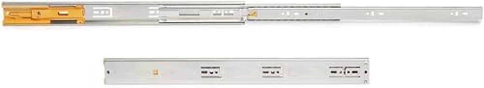 Emuca 3049705 Pair of ball sliders/slides full extension and soft close 45mm x 450mm for drawer