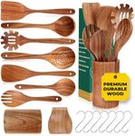 AIUHI 9pcs Wooden Spoons for Cookin