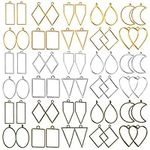 Open Bezels for Resin, Shynek 60Pcs Hollow Frame Pendants Resin Craft Bezels Jewelry Molds for Resin Casting, Necklaces Earrings Making Supplies