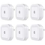 Vont 'Lyra' LED Night Light, Plug-in [6 Pack] Super Smart Dusk to Dawn Sensor, Night Lights Suitable for Bedroom, Bathroom, Toilet, Stairs, Kitchen, Hallway, Kids, Compact Nightlight, Cool White