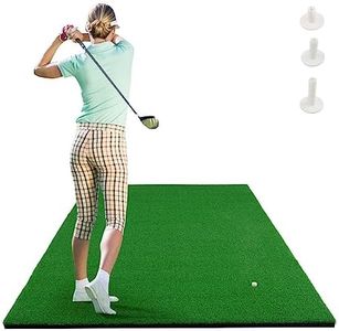 SPOTRAVEL Golf Practice Mat, Advanced Golf Hitting Mat with 3 Rubber Tees, Golf Training Aid Equipment for Driving & Chipping