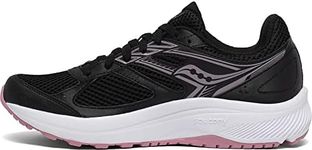 Saucony Women's Cohesion 14 Road Running Shoe, Black/Pink, 9