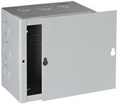 BUD Industries JB-3955-KO Steel NEMA 1 Sheet Metal Junction Box with Knockout and Lift-Off Screw Cover, 6" Width x 6" Height x 4" Depth, Gray Finish