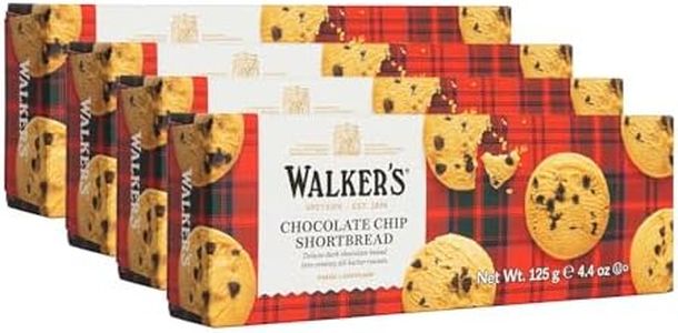 Walker's Shortbread Chocolate Chip Cookies, All-Butter Shortbread Cookies, 4.4 Oz (Pack of 4)
