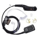 UAYESOK Covert Earpiece for Motorola DP3400 DP4400 DP4401 DP4600 DP4800 DP4801 MTP6650 Security two Way Radio, Multi Pin Walkie Talkie Headset With Air Acoustic Tube PTT Mic & Earmold Earbud Eartip