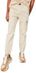 Max Boys Solid Cargo Joggers, Beige, 11-12Y