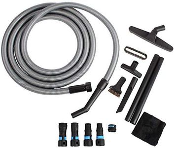 Cen-Tec Systems 95281 20 Ft. Home and Shop Vacuum Hose with Expanded Multi-Brand Power Tool Dust Collection Adapter Set and Full Attachment Kit, Black