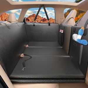 ROUWINNE Back Seat Extender for Dogs-Large Space, Upgraded Egg Crate Foam Soft Dog Car Seat Cover Holds 420lbs, Sturdy Backseat Extender, Waterproof Pet Car Bed Dog Hammock for Car, SUV, Truck