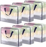 Dntorx 6 Pack Clear Storage Bags with Zip, 75 L Moving Bags Clothes Storage Bags Moving Totes Packing Bags for Moving House Clothes Bedding Duvet Pillow Blanket Toys Storage