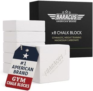 BARACUS Gym Chalk Blocks - 8 Pack of 2 oz Blocks with Engraved Logo for Fast Application, Ideal for Rock Climbing Chalk, Gymnastics, Lifting, Pole Dance, Weightlifting for Enhanced Grip, ASMR