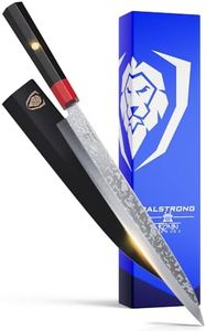 DALSTRONG Yanagiba Knife - 10.5 inch Sushi Knife - Ronin Series - Single Bevel Blade - Japanese AUS-10V Damascus Steel - Asian Knife - Japanese Kitchen Knife - Red & Black G10 Handle - w/Sheath