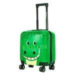 EXILOM Kids Luggage, Hard Shell Toddler Suitcase, Children Rolling Luggage with Wheels, Retractable Handle, Carry On Luggage Set for Boy Girl, Toddler Suitcase for Kid, Luggage Set for Kids (Green)