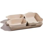 Our Place Bakeware Set | 5-Piece Nonstick, Toxin-Free, Ceramic, Stoneware Set with Oven Pan, Bakers, & Oven Mat | Space-Saving Nesting Design | Oven-Safe | Bake, Roast, Griddle and More | Steam