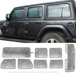 8-Pack for Jeep JL Windshield Sunshade Front & Side & Rear Window Sun Shade Sunscreen Heat Insulation Sun Visor Sun Reflector Fits 2018-2024 Wrangler JLU 4-Door Privacy