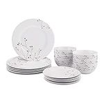 Amazon Basics 18-Piece Dinnerware Set, Dishes, Bowls, Service for 6, Branches