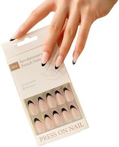 30 Pezzi Unghie Finte | ZAHRVIA Unghie Finte Adesive | Nudo Unghie Finte Mandorla con Cuscinetto in Gel | Unghie Finte Corte | French Unghie | Adatto per Ragazze Chiodo a Pressione
