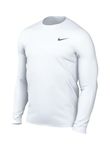 Nike Men's Team Legend Long Sleeve Tee Shirt, White, X-Large