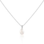 Kenivira Silver Necklaces for Women Sliver Necklaces Dainty Pearl Pendant Necklace For Women Shine Jewelry Gifts for Women