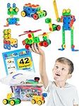 Brickyard Building Blocks STEM Toys - Educational Building Toys for Kids Ages 4-8 with 101 Pieces, Tools, Design Guide and Toy Storage Box, Gift for Boys & Girls