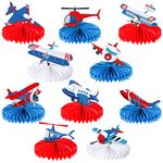 Faccito 10 Pcs Airplane Honeycomb Centerpieces Airplane Party Supplies 3D Airplane Table Topper Aircraft Centerpieces Decorations Airplane Standing Cards for Birthday Party Baby Shower Decor Supplies