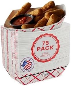 MT Products Paper Food Trays Disposable - 2 1/2 Classy Red Paper Boats for Food (Set of 75) - Made in The USA