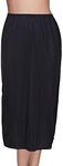 Vanity Fair Women's Tricot Double Slit Half Slip 11717, Midnight Black, Small, 18 Inch