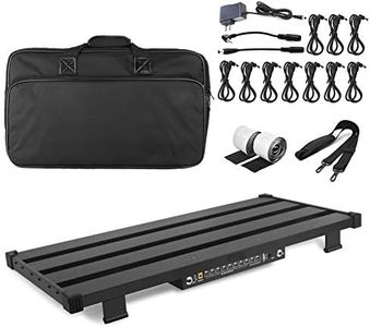 SOYAN Extra Large Guitar Pedal Board 25.6" x11.9" with Power Supply and DI Box, Carry Bag Included (APB-26PS)