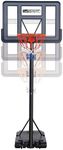 AWII Sports Basketball Hoop Outdoor 10ft Adjustable, Portable Basketball Hoop Goal System with 44 Inch Shatterproof Backboard for Kids Youth Adults Play in Backyard/Courts/Indoor