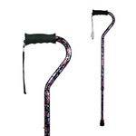 Carex Ergo Offset Cane, Black Floral, 0.87 Pound