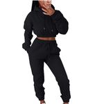 Tracksuit Womens Full Set UK Sale Clearance,Ladies Hoodies and Jogging Bottoms Cropped Tracksuits Autumn Winter Teenager Girls Track Suit Running Walking Hiking Yoga Gym Set Two Piece Outfit