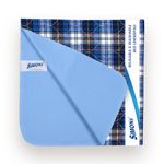 Simon’s Adult Reusable Stain-Mask Bed Underpad for elderly, Heavy absorbency Large Size 34 X 36 inches | Leak proof 4 Layer design Protects Surfaces for Incontinence patients – Blue check | Pack of 1