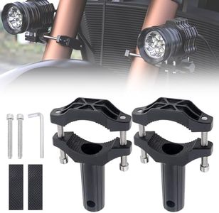 Windance 2pcs Front Fork Lamp Mount Pole Brackets,Headlight Fog Light Mounting Holder,Extension Tube Clamp for Motorcycle