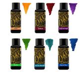 Diamine Fountain Pen Ink 30 ml – Colour Palette – 6 x Bottles – Amber, Oxblood, Imperial Purple, Aurora Borealis, Oxford Blue, Meadow