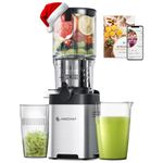 AMZCHEF Hand-Free Cold Press Juicer - 5.2 inch Large Chute Juicer Machine with Auto Cutting for Whole Fruits and Vegetables - 60 oz Family Size Extracteur de Jus for Nut Milks