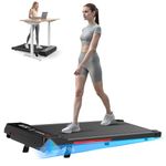 bigzzia Walking Pad Treadmill with Incline, Portable Treadmills Under Desk 8km/h, Running Machines for Home Small, with LED Display, Remote Control, 145kg Capacity, No Assembly (Black)