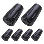 Walking Stick Caps 6 PCS - Replacement Rubber Tips (Longer Caps) Fits Most Hiking Sticks, Trekking Poles, Walking Canes