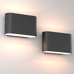 Aipsun Black Modern LED Wall Sconce Set of Two Indoor Wall Lights Hardwired Up and Down Wall Mount Light for Living Room Bedroom Hallway Corridor Conservatory Warm White 3000K(with G9 Bulbs)