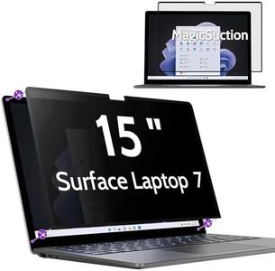 Peslv Privacy Screen for 15 Inch Surface Laptop 7, MagicSuction™ Removable Anti Spy Black Protector, Glare Blue Light Filter for Microsoft Laptop Computer Monitor