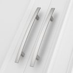 homdiy 100 Pack Brushed Nickel Cabinet Handles Kitchen Cabinet Pulls 5 Inch Hole Centers Arch Drawer Pulls for Cupboard Solid Modern Dresser Handles, Zinc Alloy