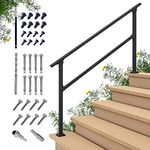 CR Fence & Rail Hand Rails for Outdoor Steps, 5 Step Handrail & Indoor Stair Railing Kit, Railings for Outdoor Steps and Hand Rails for Seniors for Porch Railing & Deck Hand Rail, 4 to 5 Steps