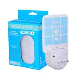 Gecko Flying Insect Trap 1 Plug in Device & 5 Refill Cartridges - Plug in Fly Trap & Indoor Bug Catcher for Gnats, House & Fruit Flies - Blue & UV Light Technology, Alternative to Bug Zapper