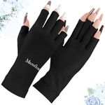 MelodySusie Premium UV Gloves for Nails,Professional UPF 80+ UV Protection Gloves for Manicures, Cool Feeling Fabric, Nail Art Skin Care Fingerless Anti UV Glove Protect Hands from UV Harm