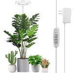 LORDEM Plant Grow Light, Full Spectrum Plant Light for Indoor Plants, Brightness Adjustable LED Growing Lamp with Auto On/Off Timer 4H/8H/12H, Height Adjustable, Ideal for Tall Plants