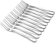 Hosybal Crab Stainless Steel Forks,Escargot Forks 2 Prong Tasting Appetizer Forks Portable Cocktail Salad Fruit Forks for Party Travel,Set of 10, 5 Inches (10 Pcs)