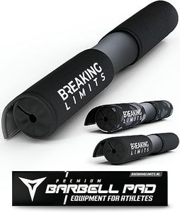 Breaking Limits Almohadilla para barra de pesas, almohadilla para barra de pesas, almohadilla para sentadillas con velcro, almohadilla de fitness para sentadillas (Negro)
