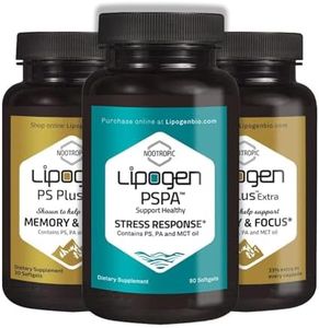 Lipogen PS Plus Brain Support & Stress Relief Bundle – Nootropic Focus, Memory, Mental Clarity, Mood & Calm Support, Cortisol Balance, Energy Support Supplement Stack for Men & Women
